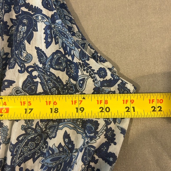 💙NWT Chelsea & Theodore Blue & White Paisley Print Tiered Maxi Dress Size XL🤍 - Picture 12 of 14